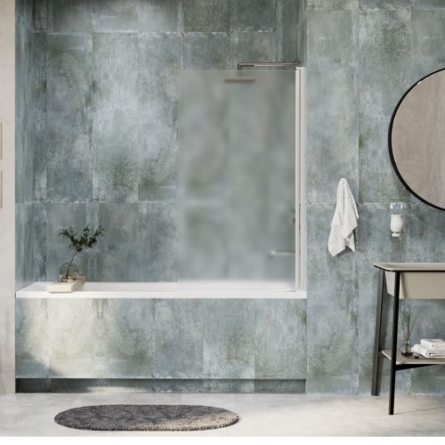 Душевая шторка на ванну Wasserkraft Berkel 48P 48P01-80RM 80х140 стекло матовое профиль хром ориентация правая - фото 2