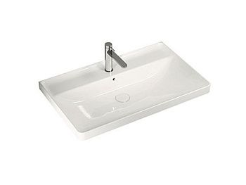 Раковина из сантехнического фаянса Hatria CANALGRANDE Y1EK01 80х50 подвесная цвет белый