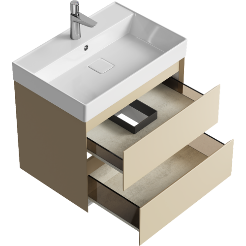 Тумба под раковину Aqwella Y GE01652MD 70х50 подвесная цвет бежевый - фото 2