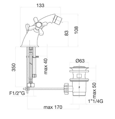 Смеситель Fiore 26CO0632 на биде хром/золото - фото 3