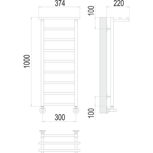 Полотенцесушитель водяной Terminus 4670078529626 35х100 хром - фото 3
