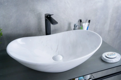 Раковина керамическая Gid Lago 54468 60х40 накладная цвет многоцветный без отверстий под смеситель - фото 5