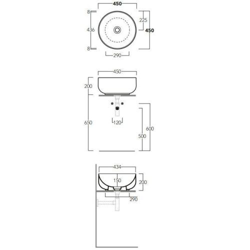 Раковина керамическая Simas Balloon BA01bi 50х50 накладная цвет белый без отверстий под смеситель - фото 2