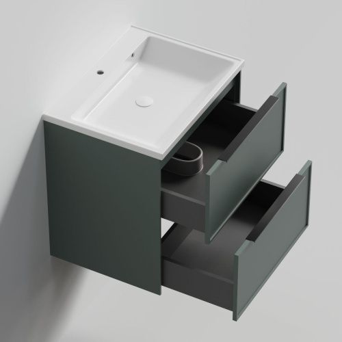 Тумба с раковиной La Fenice SIMPLA TWIN NFNC-01-SIM-G-100-2-3-100 100х50 подвесная цвет серый - фото 2