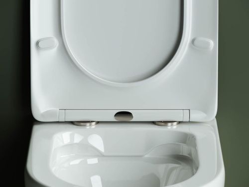 Унитаз подвесной Ceramica Nova HIGHLIGHT CN1804 белый с сиденьем микролифт безободковый душевой смыв - фото 4