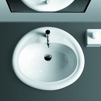 Раковина из сантехнического фаянса Simas Top E Lavabi D'Arredo S51 bi*1 60х60 встраиваемая цвет белый 1 отверстие под смеситель