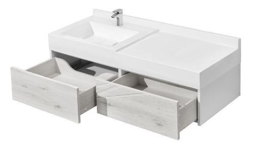 Тумба под раковину Aquaton Сакура 1A234901SKW80 100х50 подвесная цвет серый/белый - фото 2