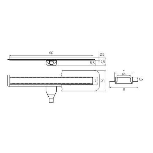Душевой лоток New Trendy VIMO OL-0036 90х5 хром - фото 4