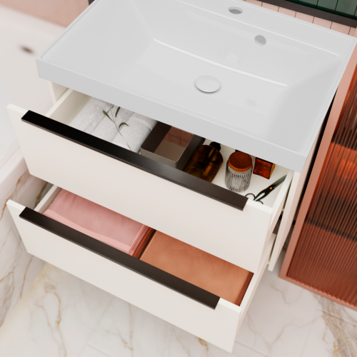 Тумба с раковиной La Fenice TESORO NFNC-01-TES-PB-100-2-3-100 100х50 подвесная цвет белый - фото 2