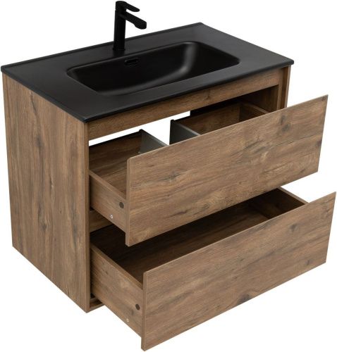 Тумба под раковину Aquanet Милан 00336379 80х50 подвесная цвет коричневый - фото 2