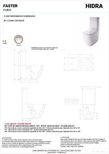 Унитаз напольный с бачком Hidra Faster FAR12_FA18/026 цвет черный с бачком безободковый - фото 2