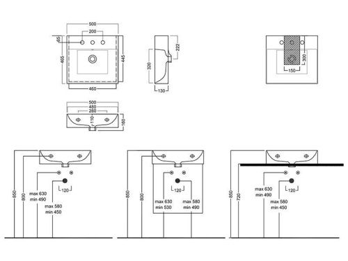 Раковина из сантехнического фаянса Hatria BAHIA_13 BH0500465011TS0 50х50 подвесная цвет белый - фото 2