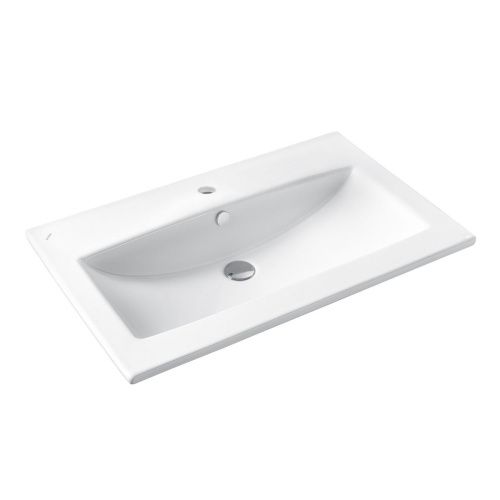 Раковина из сантехнического фарфора Santek Элина WH501619 80х50 накладная цвет белый - фото 4