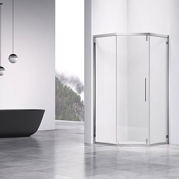 Душевой уголок Vincea Show VSP1-4SH100CL 100х100 стекло прозрачное профиль хром без поддона