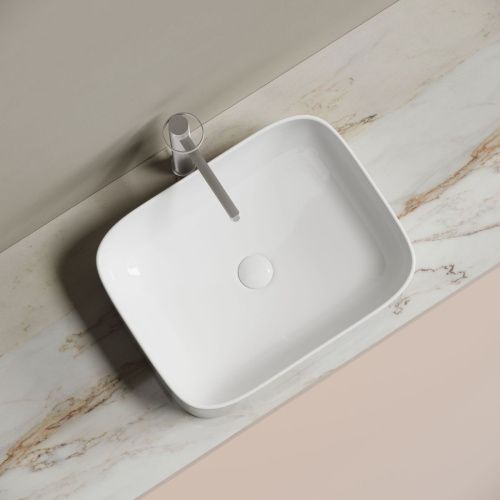 Раковина из сантехнического фарфора Ceramica Nova ELEMENT CN6052 50х40 накладная цвет белый без отверстий под смеситель - фото 3