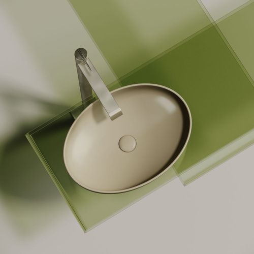 Раковина из сантехнического фарфора Ceramica Nova ELEMENT CN6056MC 50х40 накладная цвет коричневый без отверстий под смеситель - фото 5