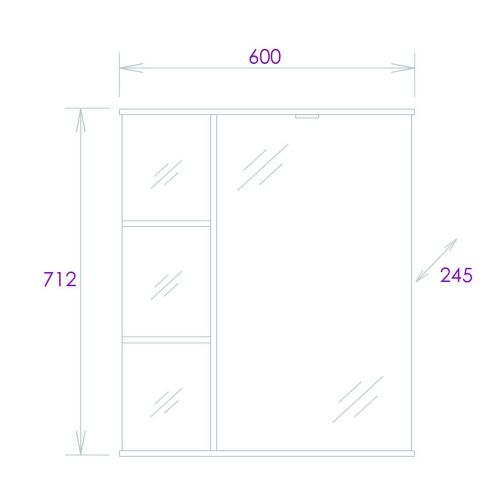 Зеркало-шкаф Onika Карина 206010 60х70 подвесной цвет белый - фото 3