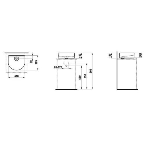 Раковина керамическая Laufen Sonar 8.1234.2.000.112.1 40 см накладная цвет белый без отверстий под смеситель - фото 2
