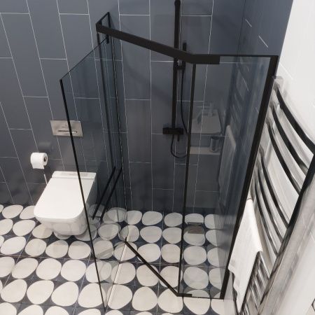 Душевой уголок Cerutti SPA CHIKA ZP101B 100х100 стекло прозрачное профиль черный без поддона