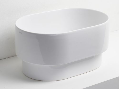 Раковина из сантехнического фаянса Simas PO 04 50х30 полувстраиваемая цвет белый - фото 2