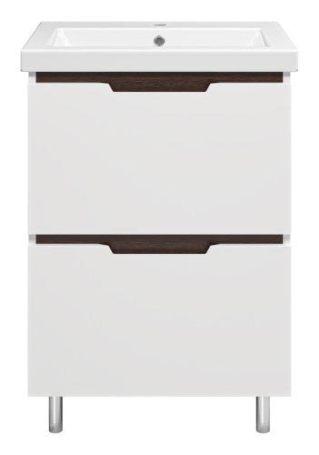 Тумба под раковину Misty Лайм Э-Лай01060-2Я 60х40 напольная цвет белый - фото 2