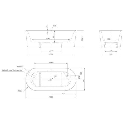 Ванна акриловая Knief Fresh 0100-230 180х80 встраиваемая прямоугольная - фото 2