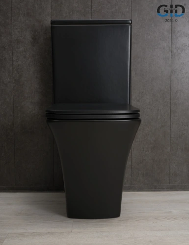 Унитаз напольный с бачком Gid Cuadrado Tn2184Bm (62252Y) черный с сиденьем микролифт безободковый - фото 2