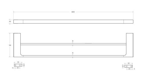 Полотенцедержатель Cezares SLIDER SLIDER-THD-60-NOP - фото 2