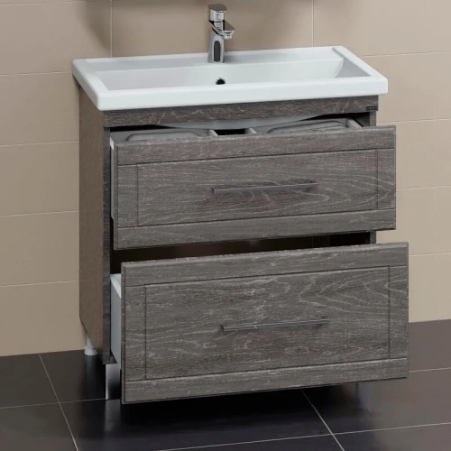 Тумба под раковину СанТа Венера 221018 80х40 напольная цвет серый - фото 3