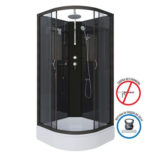 Душевая кабина Niagara Classic 65011434BKT 90х90 четверть круга без крыши ориентация универсальная - фото 2