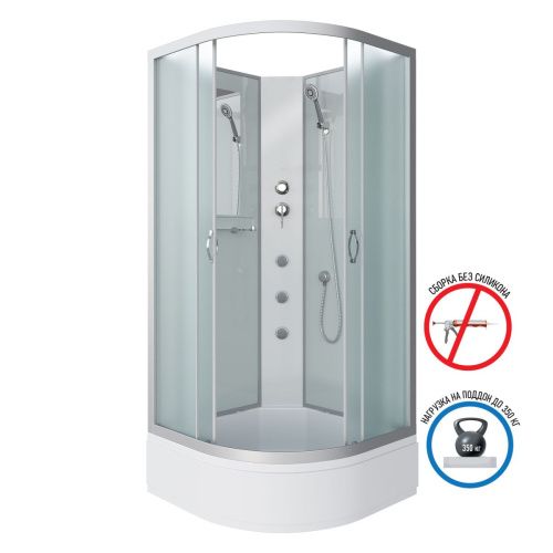 Душевая кабина Niagara Classic 33011424BKG 90х90 четверть круга без крыши ориентация универсальная - фото 2