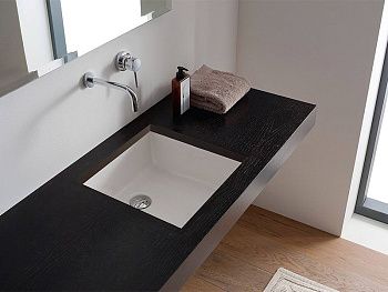 Раковина из сантехнического фаянса Scarabeo Gaia-Tech-Miky 8089 40х40 встраиваемая цвет белый