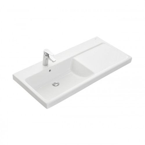 Раковина из сантехнического фарфора Roca The Gap Plus 73270MB004 100х50 накладная цвет белый - фото 2