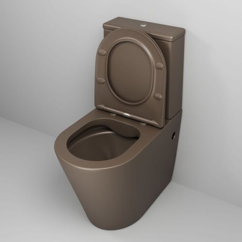 Унитаз напольный с бачком Grossman Color GR-4480BRMS коричневый с сиденьем безободковый каскадный смыв - фото 4