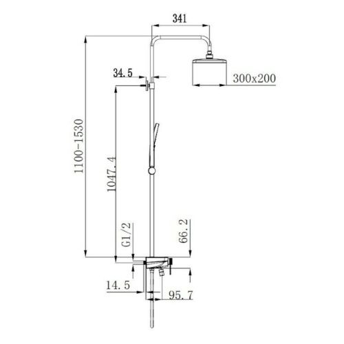 Душевая стойка Raglo R60 R60.24.06 настенная цвет черный - фото 2
