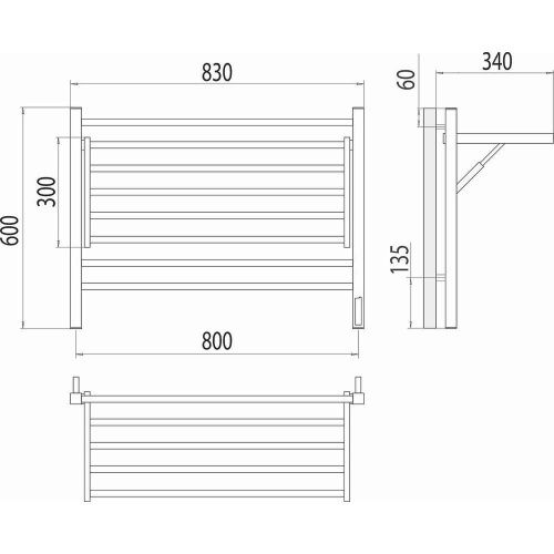 Полотенцесушитель электрический Terminus 4670078543530 85х60 хром - фото 3