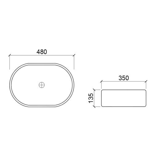 Раковина из сантехнического фарфора WesnaArt Nova 4030-NOV03 50х40 накладная цвет белый - фото 2