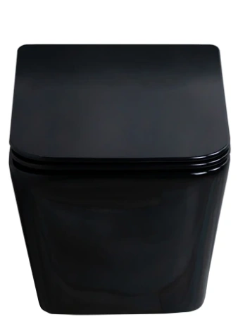 Унитаз подвесной Gid Cuadrado 62224Y черный с сиденьем микролифт безободковый