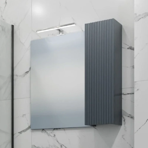 Зеркало-шкаф СанТа Альтаир 700503 70х70 подвесной цвет серый - фото 3