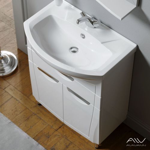 Тумба с раковиной Alavann Monaco ALV0983000 70х40 напольная цвет белый - фото 3