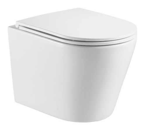 Унитаз подвесной Azario Teramo AZ-0053-UQ белый с сиденьем микролифт безободковый смыв торнадо