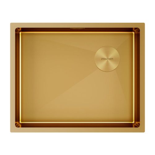 Кухонная мойка Paulmark NEXT-SKEW 54 UNI PM885444-BG 55х45 цвет золото поверхность брашированная