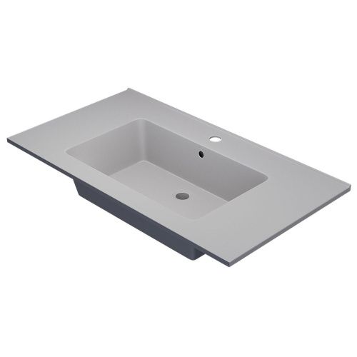 Раковина из искусственного камня Uperwood Parma Quartz 291003009 90х50 полувстраиваемая цвет белый - фото 5