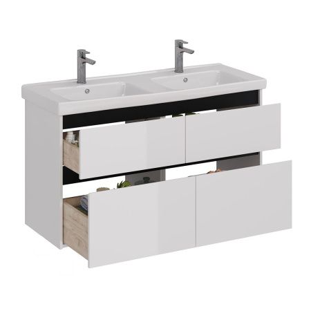 Тумба под раковину LeMark Combi LM03C125T-black 120х40 напольная цвет белый