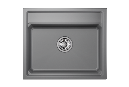 Кухонная мойка Granula Kitchen Space 6003, АЛЮМИНИУМ 60х50 цвет серый поверхность матовая