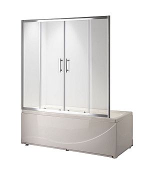 Душевая шторка на ванну Taliente TA-1714CP 170х140 стекло прозрачное профиль хром ориентация универсальная