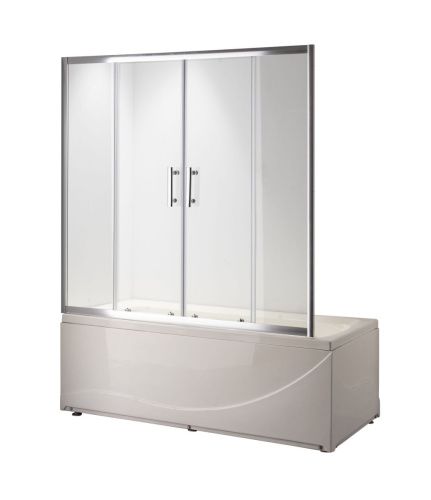 Душевая шторка на ванну Taliente TA-1714CP 170х140 стекло прозрачное профиль хром ориентация универсальная