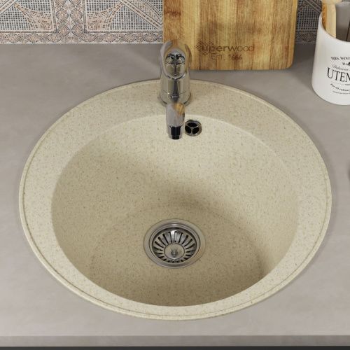 Кухонная мойка Uperwood ECON UPD-405 4910201228 50х50 цвет бежевый поверхность матовая - фото 3