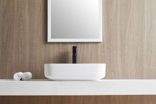 Раковина из сантехнического фарфора Sintesi SIN-LVB-APP-409 50х40 накладная цвет белый без отверстий под смеситель - фото 2