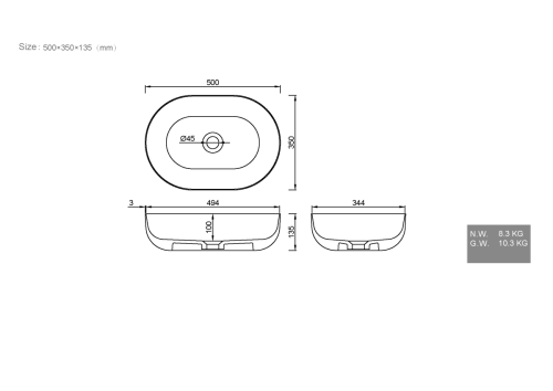 Раковина из искусственного камня Armadi Art NeoArt/Monaco/Vallessi Avantgarde 879-50 50х40 накладная цвет белый без отверстий под смеситель - фото 2